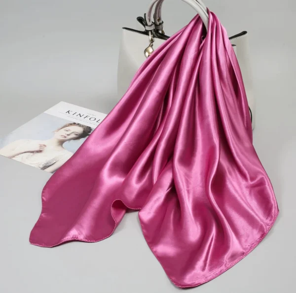 2 in 1 Hairnet Scarf - Solid Barbie Pink - Image 2