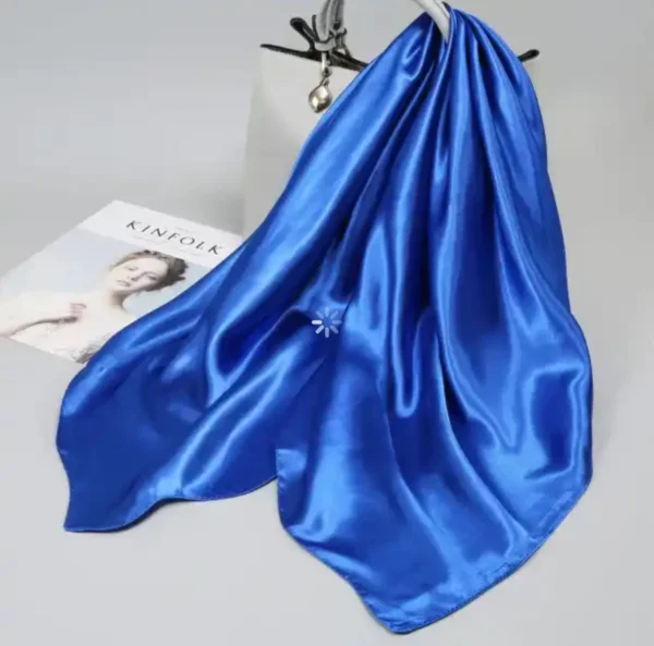 2 in 1 Hairnet Scarf - Solid Royalty Blue - Image 2