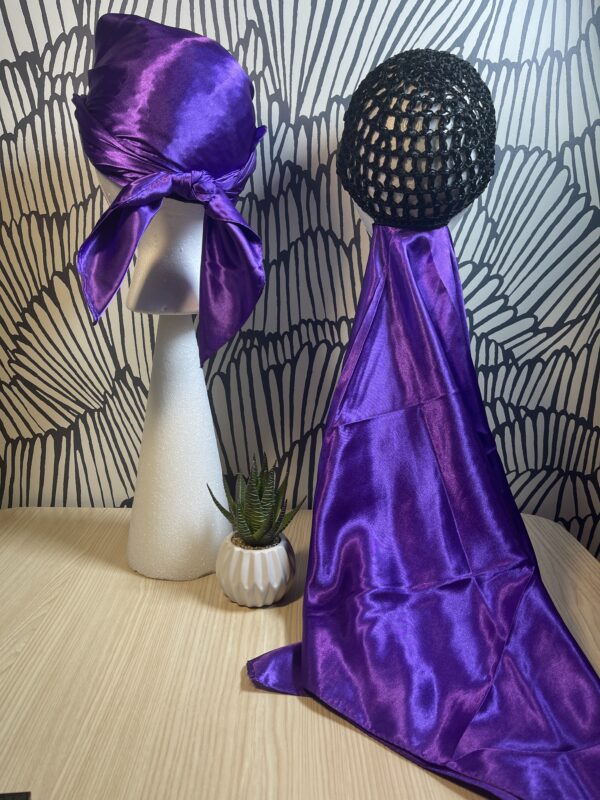 2 in 1 Hairnet Scarf - Solid Perfect Purple