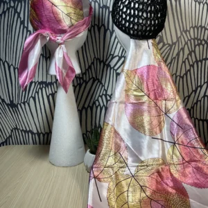 2 in 1 Hairnet Scarf - Pink Paisley
