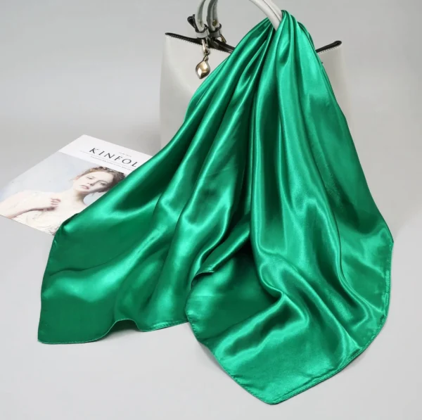 2 in 1 Hairnet Scarf - Solid Money Green - Image 2