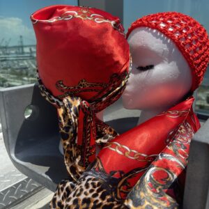 2 in 1 Hairnet Scarf - REDonRED Leopard (Limited Edition)