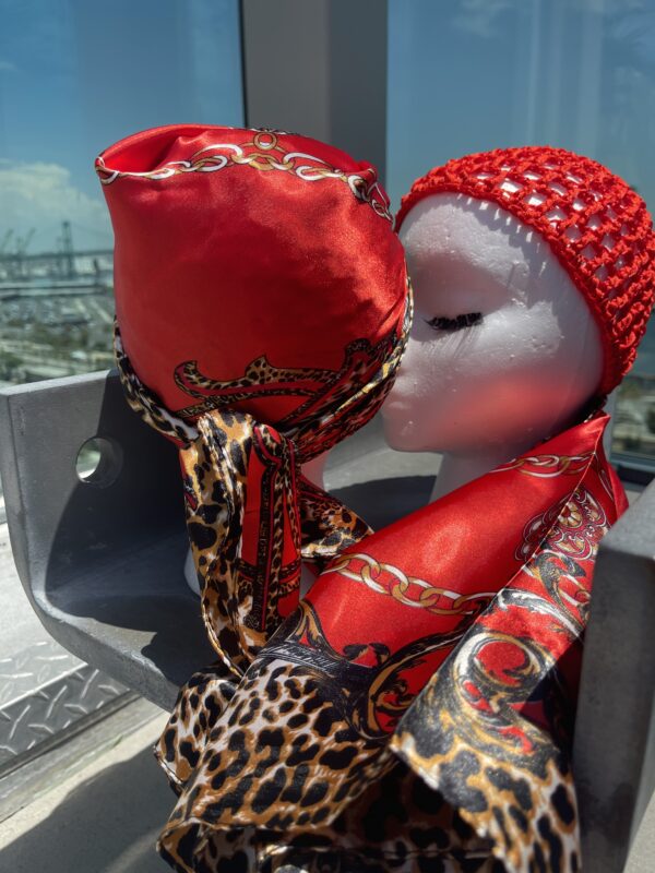 2 in 1 Hairnet Scarf - REDonRED Leopard (Limited Edition)