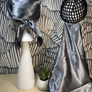 2 in 1 Hairnet Scarf - Solid Grey
