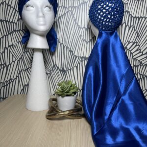 2 in 1 Hairnet Scarf - Solid Royalty Blue